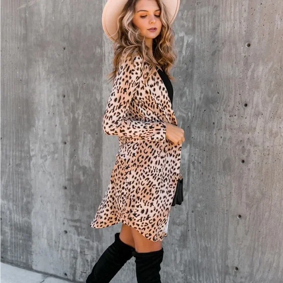 Sweaters | Cheetah Leopard Knit Cover Up Animal Print Jacket
